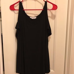 NWOT basic black cold-shoulder top